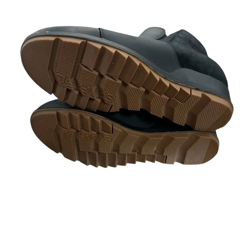 Sorel Evie Pull On Ankle Booties Women’s 9.5 Waterproof Suede Leather Black LNC